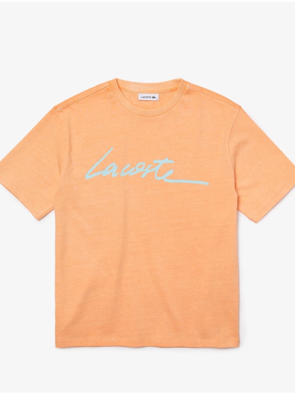 Lacoste Peach Script Logo Tee